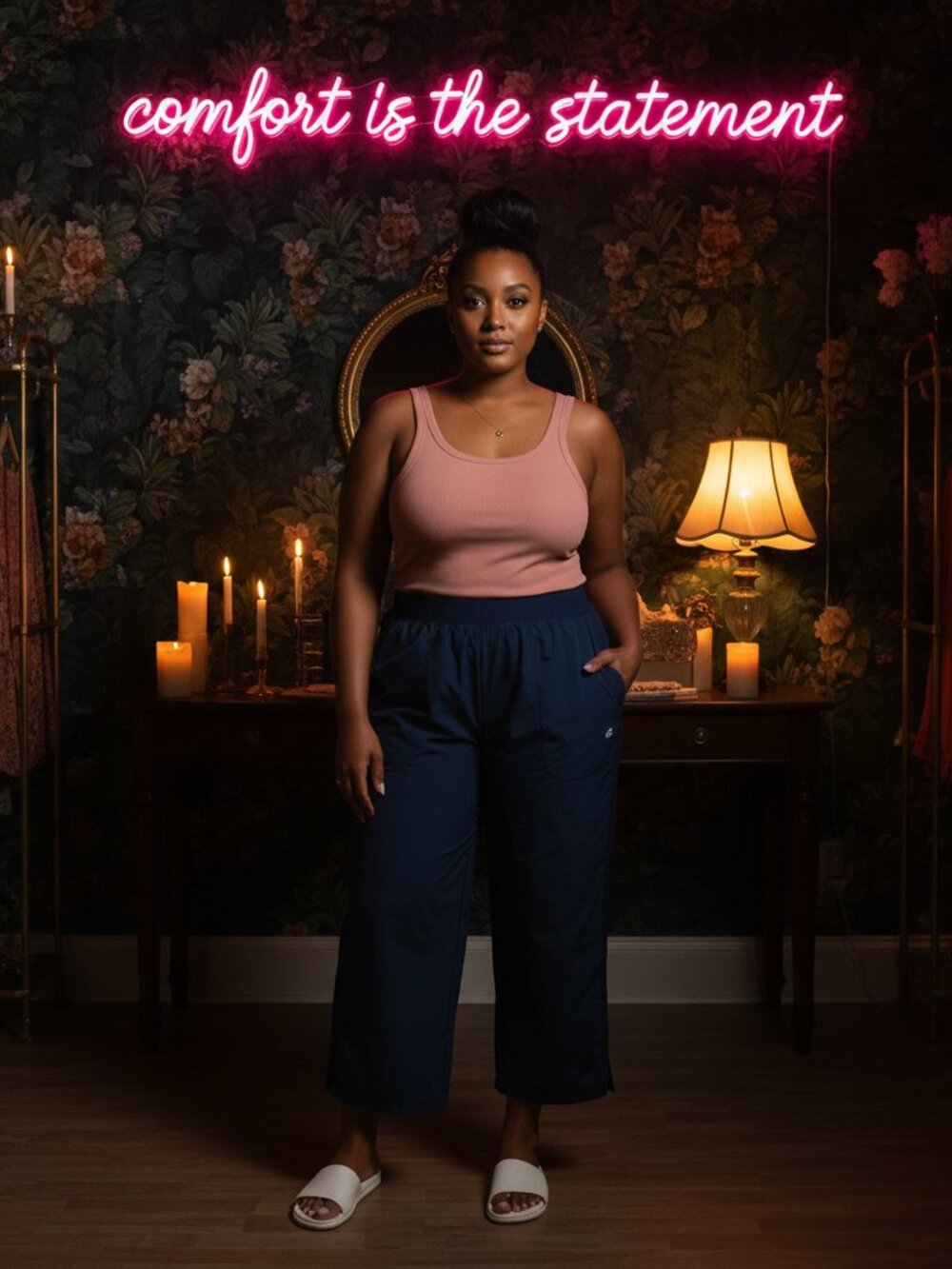 Active Zone Navy Cropped Wide-Leg Athleisure Pants | Size 2X